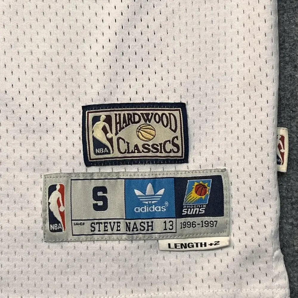 Phoenix Suns Jersey Mens S White NBA Steve Nash 13 Adidas Hardwood Classics